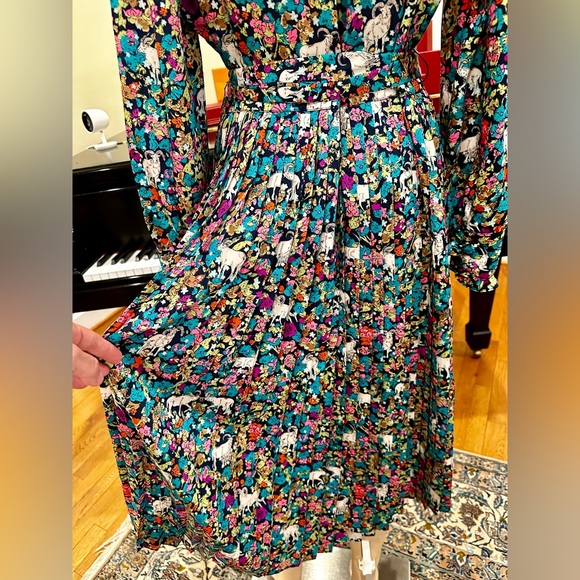 NWT Spring Summer Minimalist Retro J. Crew Animal Floral Print Dress - Picture 13 of 17